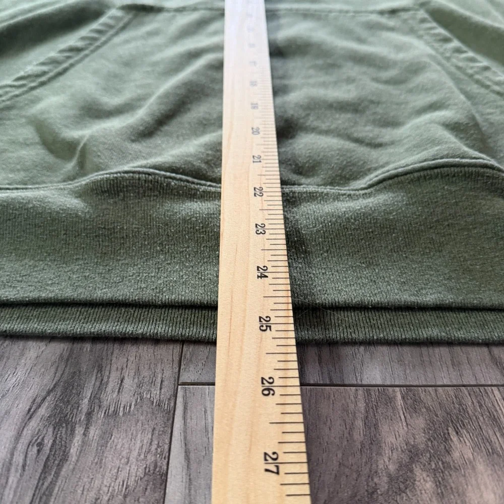 The North Face Hoodie Mens Olive Green Red Logo Pullover Hooded Sweatshirt Large